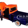 1955 Chevrolet 5100 Stepside Pickup Truck Gulf Dark Blue Orange 1/24 Diecast Model Car Motormax 79651