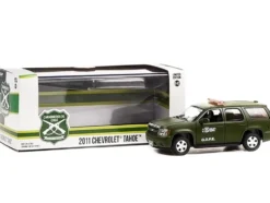 2011 Chevrolet Tahoe Police Car Matt Green Carabineros de Chile G.O.P.E. Grupo de Operaciones Policiales Especiales 1/43 Diecast Model Car Greenlight 86620
