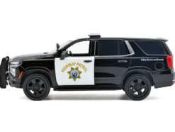 2025 Chevrolet Tahoe Police Pursuit Vehicle "California Highway Patrol" Black and White "Law Enforcement and Public Service" Series 1/24 Diecast Model Car by Motormax