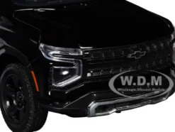 2025 Chevrolet Tahoe PPV Black and White "Builder's Kit" with Flashing Light Bar and Front and Rear Lights and Sounds 1/24 Diecast Model Car by Motormax