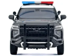 2025 Chevrolet Tahoe PPV "CHP (California Highway Patrol)" Black and White with Flashing Light Bar and Front and Rear Lights and Sounds 1/24 Diecast Model Car by Motormax