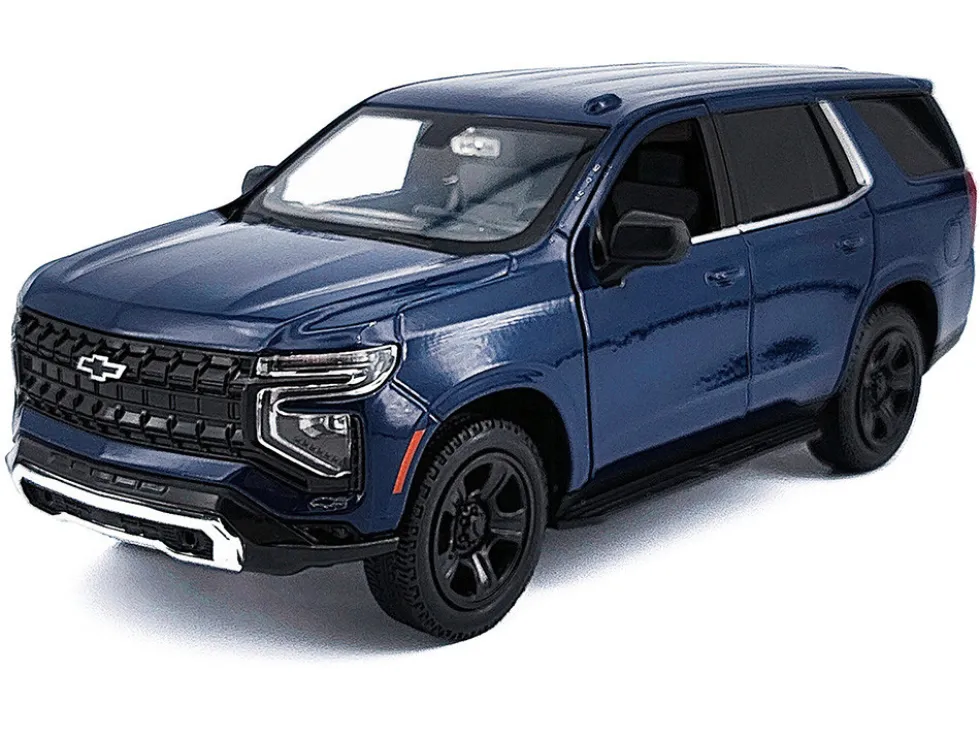 2025 Chevrolet Tahoe PPV Dark Blue "Custom Builder's Kit - Law Enforcement and Public Service" Series 1/24 Diecast Model Car by Motormax