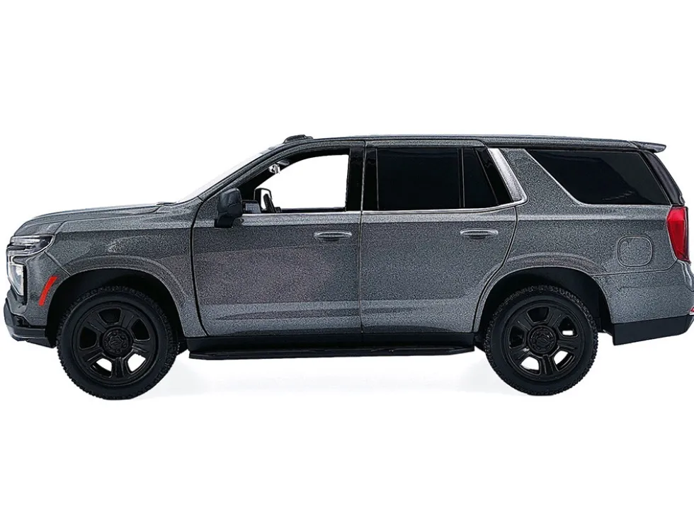 2025 Chevrolet Tahoe PPV Dark Gray Metallic "Custom Builder's Kit - Law Enforcement and Public Service" Series 1/24 Diecast Model Car by Motormax