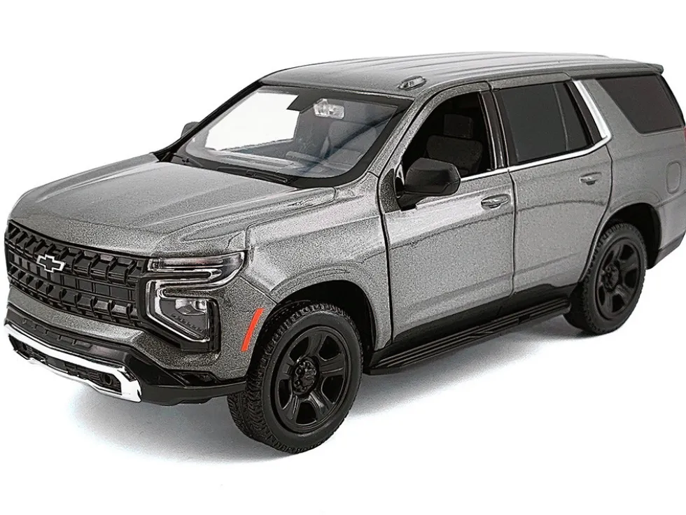 2025 Chevrolet Tahoe PPV Dark Gray Metallic "Custom Builder's Kit - Law Enforcement and Public Service" Series 1/24 Diecast Model Car by Motormax
