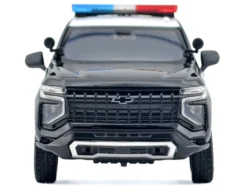 2025 Chevrolet Tahoe PPV "LAPD (Los Angeles Police Department)" Black and White with Flashing Light Bar and Front and Rear Lights and Sounds 1/24 Diecast Model Car by Motormax
