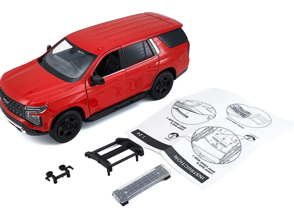 2025 Chevrolet Tahoe PPV Red "Custom Builder's Kit - Law Enforcement and Public Service" Series 1/24 Diecast Model Car by Motormax