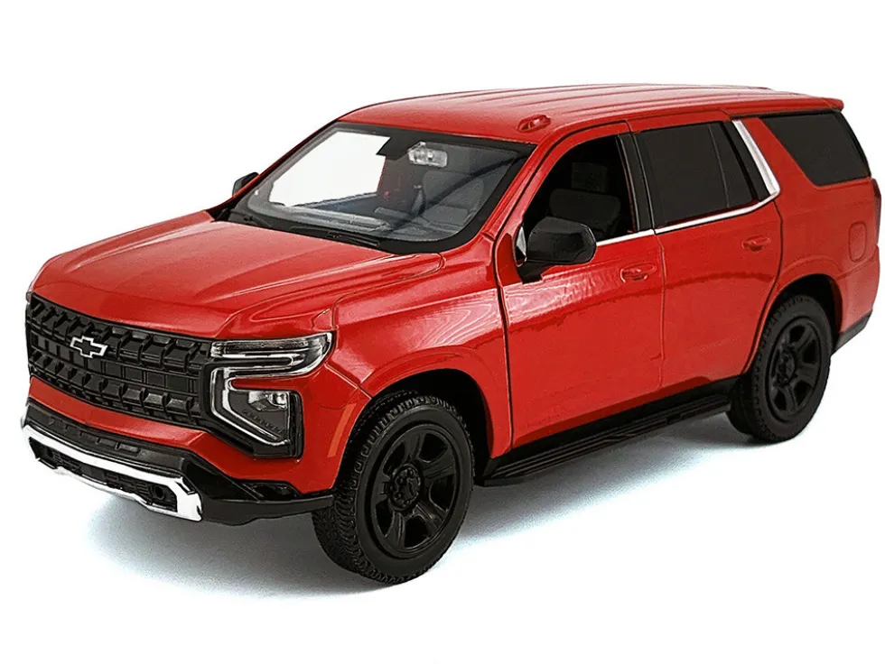 2025 Chevrolet Tahoe PPV Red "Custom Builder's Kit - Law Enforcement and Public Service" Series 1/24 Diecast Model Car by Motormax