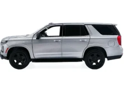 2025 Chevrolet Tahoe PPV Silver Metallic "Custom Builder's Kit - Law Enforcement and Public Service" Series 1/24 Diecast Model Car by Motormax