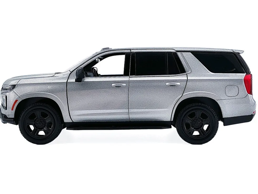 2025 Chevrolet Tahoe PPV Silver Metallic "Custom Builder's Kit - Law Enforcement and Public Service" Series 1/24 Diecast Model Car by Motormax