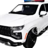 2025 Chevrolet Tahoe PPV White "Builder's Kit" with Flashing Light Bar and Front and Rear Lights and Sounds 1/24 Diecast Model Car by Motormax