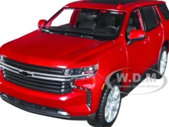 2021 Chevrolet Tahoe Red Metallic Sunroof 1/24 Diecast Model Car Maisto 31533