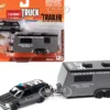 1997 Chevrolet Tahoe SWAT Custom Gray Metallic Black Twin Cities Police Camper Trailer Limited Edition 9892 pieces Worldwide Truck and Trailer Series 1/64 Diecast Model Car Johnny Lightning JLBT016-JLSP300A