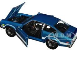1974 Chevrolet Vega GT Blue Metallic with White Stripes Forgotten Classics Series 1/24 Diecast Model Car Motormax 79048BL