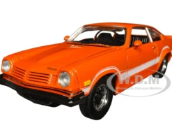 1974 Chevrolet Vega GT Orange Metallic with White Stripes Forgotten Classics Series 1/24 Diecast Model Car Motormax 79048OR