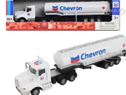 Chevron Tanker Truck White Chevron 1/50 Diecast Model Daron GW182006