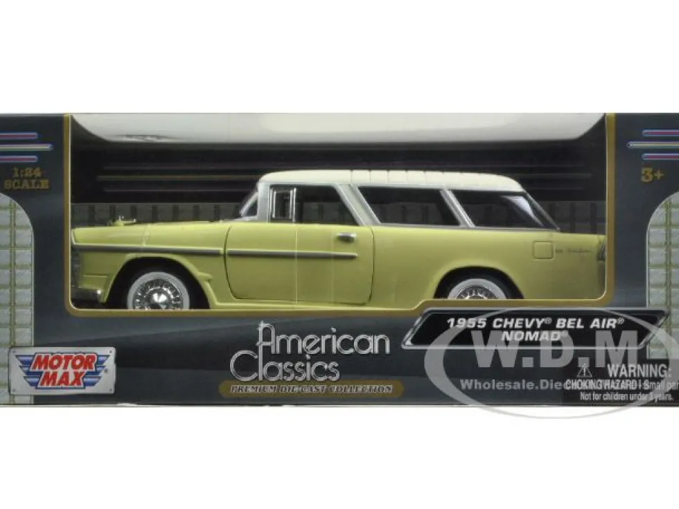 1955 Chevy Nomad Yellow 1/24 Diecast Car Model Motormax 73248