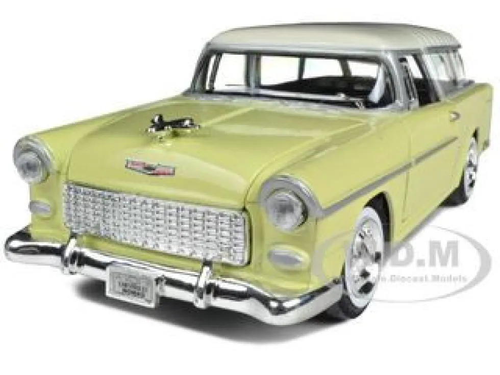 1955 Chevy Nomad Yellow 1/24 Diecast Car Model Motormax 73248