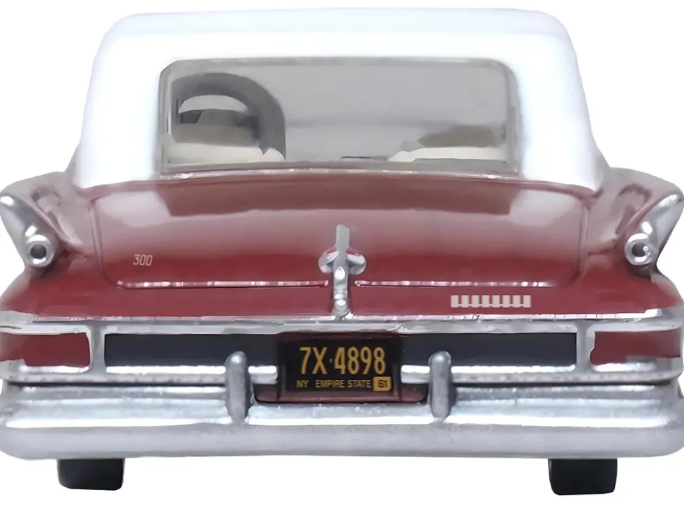 1961 Chrysler 300 Convertible Closed Top Cinnamon Brown Metallic with White Top 1/87 (HO) Scale Diecast Model Car Oxford Diecast 87CC61004