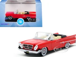 1961 Chrysler 300 Convertible Mardi Gras Red 1/87 HO Scale Diecast Model Car Oxford Diecast 87CC61001