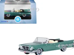1961 Chrysler 300 Convertible Pinewood Green Metallic 1/87 (HO) Scale Diecast Model Car by Oxford Diecast