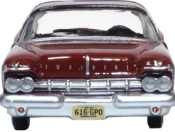 1959 Chrysler Imperial Crown 2 Door Hardtop Radiant Red with Black Top 1/87 (HO) Scale Diecast Model Car Oxford Diecast 87IC59003