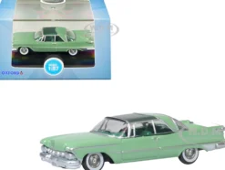 1959 Chrysler Imperial Crown 2 Door Hardtop Highland Green and Ballad Green 1/87 HO Scale Diecast Model Car Oxford Diecast 87IC59002