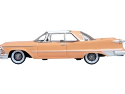 1959 Chrysler Imperial Crown 2 Door Hardtop Persian Pink White Top 1/87 HO Scale Diecast Model Car Oxford Diecast 87IC59001