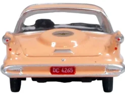 1959 Chrysler Imperial Crown 2 Door Hardtop Persian Pink White Top 1/87 HO Scale Diecast Model Car Oxford Diecast 87IC59001