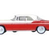 1955 Chrysler New Yorker Deluxe St. Regis Tango Red and Platinum Metallic 1/87 (HO) Scale Diecast Model Car by Oxford Diecast