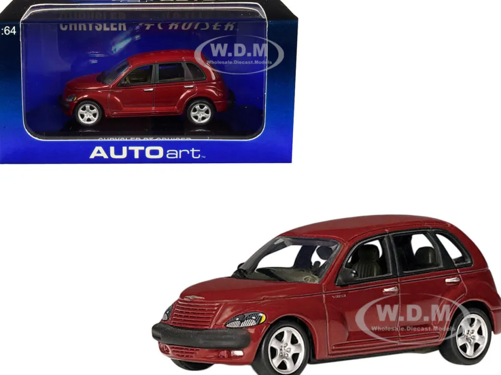 2001 Chrysler PT Cruiser Dark Red Metallic 1/64 Diecast Model Car Autoart 20062