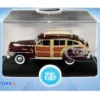 1942 Chrysler Town and Country Woody Wagon Regal Maroon Roof Rack 1/87 HO Scale Diecast Model Car Oxford Diecast 87CB42001