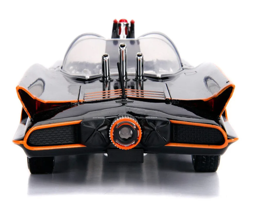 Classic TV Series Batmobile Working Lights Diecast Batman Robin Figures 80 Years Batman 1/18 Diecast Model Car Jada 98625