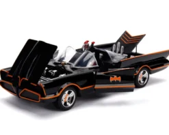 Classic TV Series Batmobile Working Lights Diecast Batman Robin Figures 80 Years Batman 1/18 Diecast Model Car Jada 98625