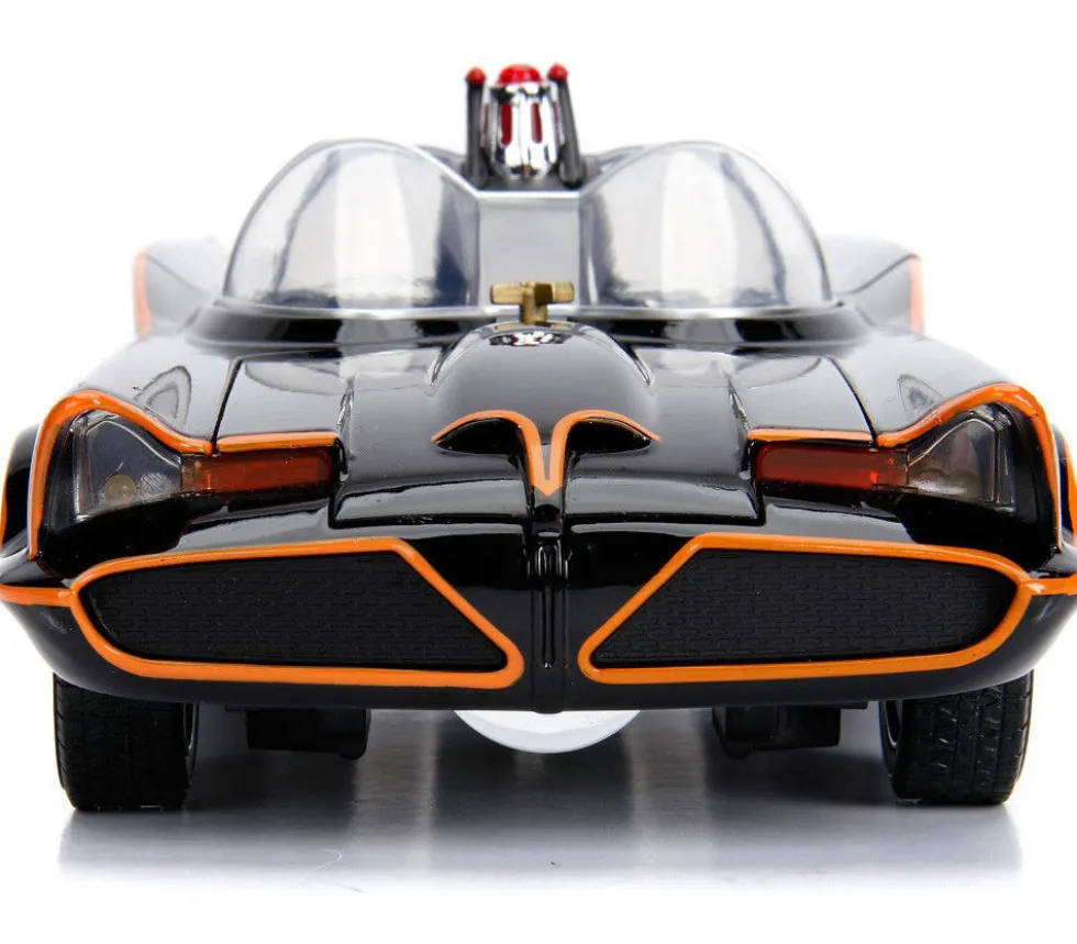 Classic TV Series Batmobile Working Lights Diecast Batman Robin Figures 80 Years Batman 1/18 Diecast Model Car Jada 98625