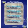 Cobus 3000 Passenger Bus White and Blue with Graphics US Airways Shuttle Bus Greener Transit 4 Piece Set 1/400 Diecast Models GeminiJets GJ1534
