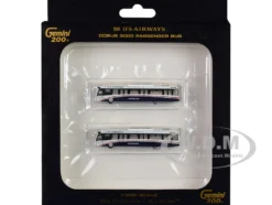 Cobus 3000 Passenger Bus White and Blue US Airways Shuttle Bus 2 Piece Set Gemini 200 Series Diecast Models GeminiJets G2USA573