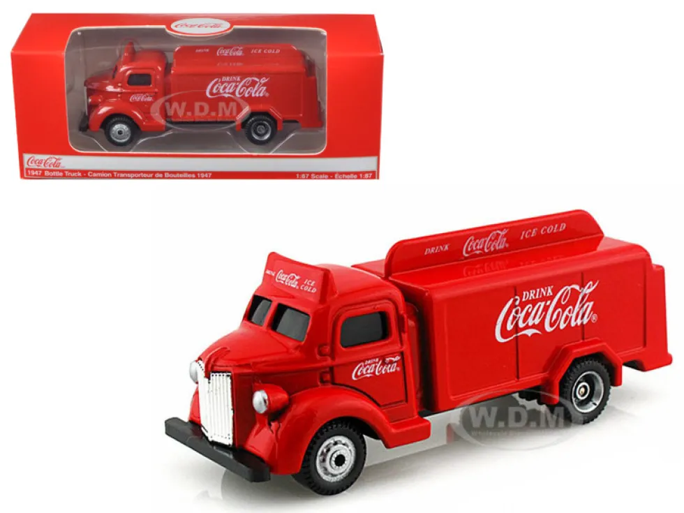 1947 Coca Cola Delivery Bottle Truck Red 1/87 Diecast Model Motor City Classics MCC440537