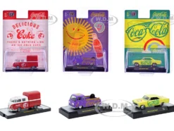 Coca-Cola Set of 3 pieces Release 53 Limited Edition to 10000 pieces Worldwide 1/64 Diecast Model Cars by M2 Machines
