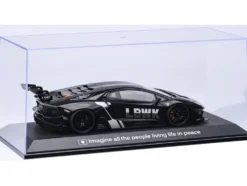 Collectible Display Show Case with Black Plastic Base and Gold 