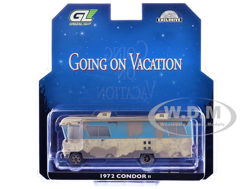 1972 Condor II RV (Recreational Vehicle) "Going on Vacation" Evergreen (Weathered) "Hobby Exclusive" Series 1/64 Diecast Model Car by Greenlight