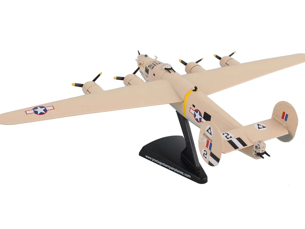 Consolidated B 24D Liberator Bomber Aircraft Strawberry Bitch 376th Heavy Bombardment North Africa United States Army Air Forces 1/163 Diecast Model Airplane Postage Stamp PS5557-5