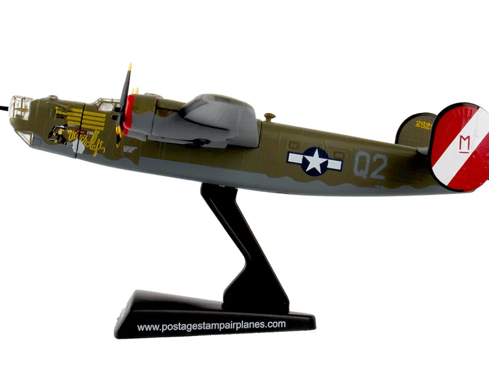 Consolidated B 24J Liberator Bomber Aircraft Witchcraft 467th Bomb Group 790 Bomb Squadron United States Army Air Forces 1/163 Diecast Model Airplane Postage Stamp PS5557-3