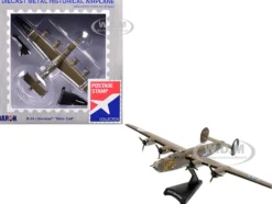 Consolidated B-24 Liberator Bomber Aircraft "Male Call, 707th Bomb Squadron, 446th Bomb Group" United States Army Air Forces 1/163 Diecast Model Airplane by Postage Stamp
