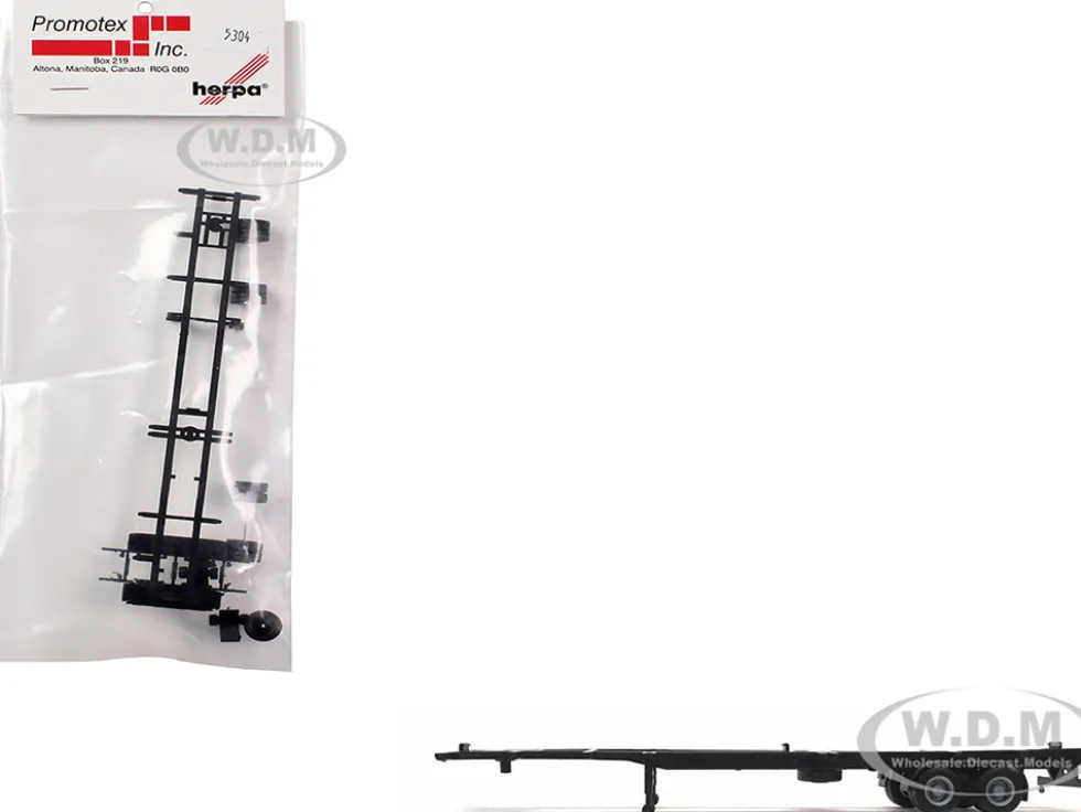 Container Chassis for 2-Axle 48ft Trailer 1/87 (HO) Plastic Model by Promotex