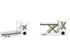 Container Loader 2 Vehicle Set White 1/500 Diecast Model by Herpa