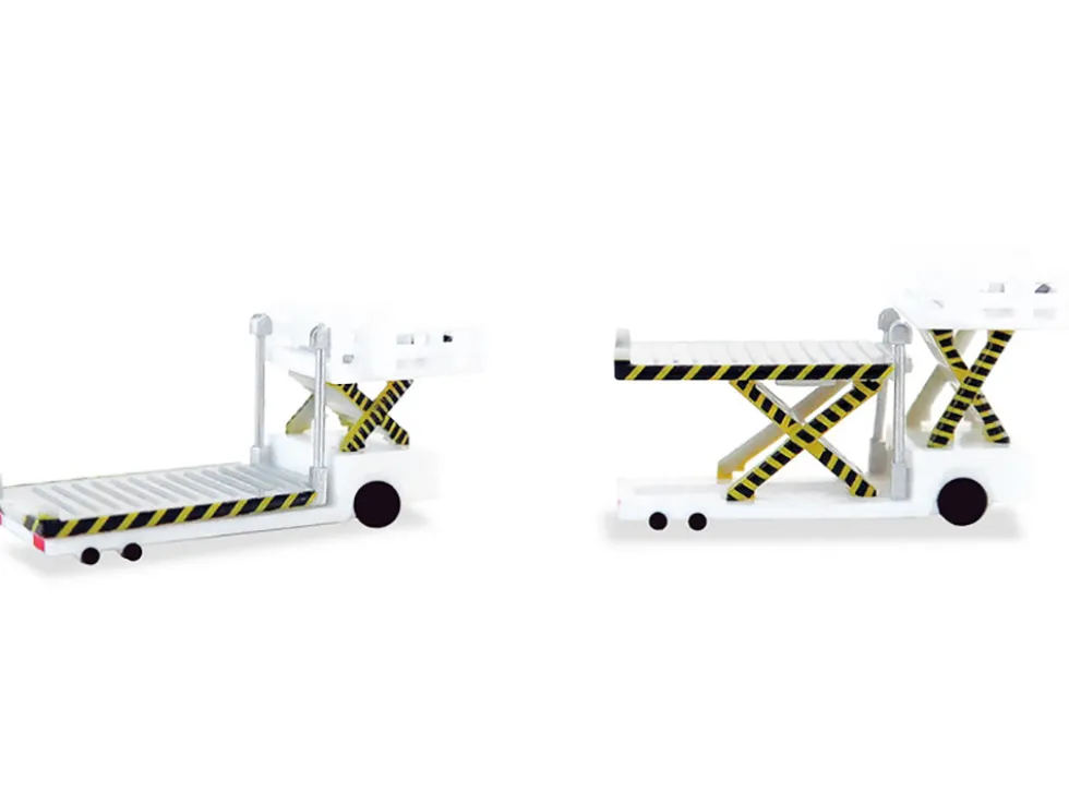 Container Loader 2 Vehicle Set White 1/500 Diecast Model by Herpa