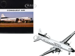 Convair C-131 Commercial Aircraft "Conquest Air Cargo" (N342GS) White with Black Tail Stripes "Gemini 200" Series 1/200 Diecast Model Airplane by GeminiJets