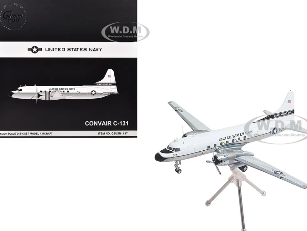 Convair C-131 Samaritan Transport Aircraft "United States Navy - NAS Guantanamo Bay" (141017) White and Gray "Gemini 200" Series 1/200 Diecast Model Airplane by GeminiJets