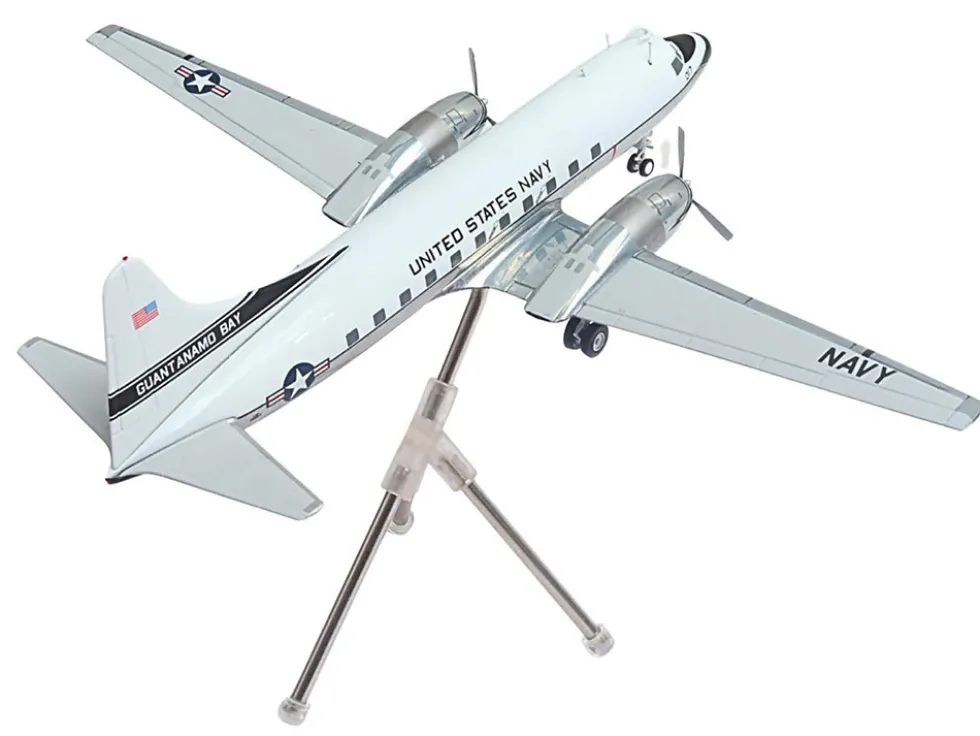 Convair C-131 Samaritan Transport Aircraft "United States Navy - NAS Guantanamo Bay" (141017) White and Gray "Gemini 200" Series 1/200 Diecast Model Airplane by GeminiJets