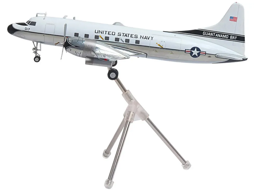 Convair C-131 Samaritan Transport Aircraft "United States Navy - NAS Guantanamo Bay" (141017) White and Gray "Gemini 200" Series 1/200 Diecast Model Airplane by GeminiJets